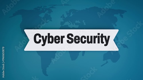 Cyber Security 4K 3D Video Animation – Global Data Protection, Internet Security, Cyber Defense and Technology Background with World Map