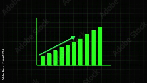 A green line graph showing a sharp spike followed by a rapid decline and stabilization