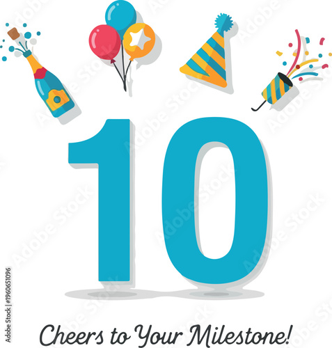 Celebrate Your 10th Anniversary or Milestone with Festive Decorations and Exciting Confetti