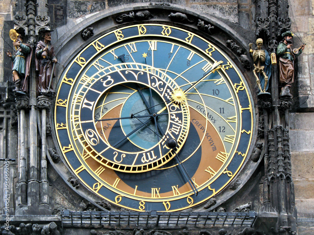 Obraz premium Astronomical clock, a famous landmark in Prague Czech Republic