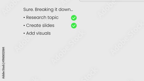 AI Chat Assistant Creates Presentation Instantly. Watch AI effortlessly prepare a complete presentation with slides and visuals for tomorrow.