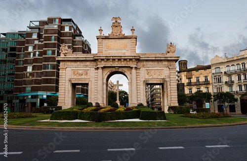 The Sea Gate, called porta de la mar monument in Spanish city, Valencia