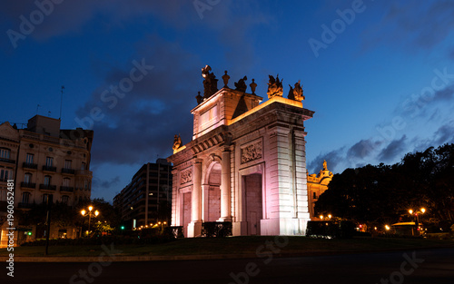 The Sea Gate, called porta de la mar monument in Spanish city, Valencia