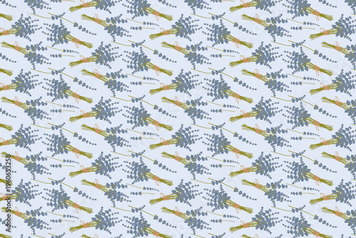 Lavender Bouquet Seamless Pattern Cottagecore Botanical Background