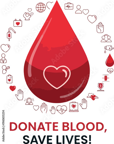 Donate Blood Save Lives Campaign for World Blood Donor Day promoting the importance of blood donation for saving lives