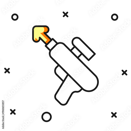 Filled outline Fishing harpoon icon isolated on white background. Fishery manufacturers for catching fish under water. Diving underwater equipment. Flat filled outline style with shadow. Vector