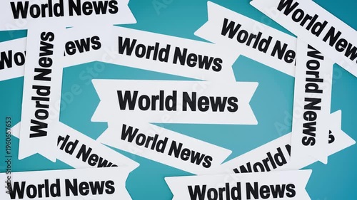 World News Headlines 4K 3D Video Animation – Global News Media Background, Breaking News Banner, Journalism and Broadcasting Concept