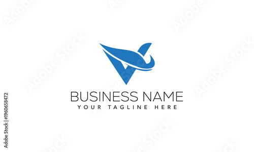 Free Download Modern Minimal Letter V Logo Vector Template - GFXLoad