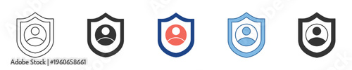 Diverse collection of user profile security icons, symbolizing robust data protection and identity privacy for digital platforms and online services