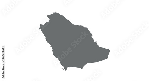 A dark silhouette depicting the geographical shape of the country of saudi arabia high quality professional