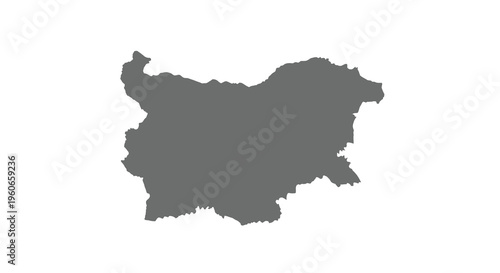 A solid black silhouette depicts the geographical outline of bulgaria a european nation high quality professional