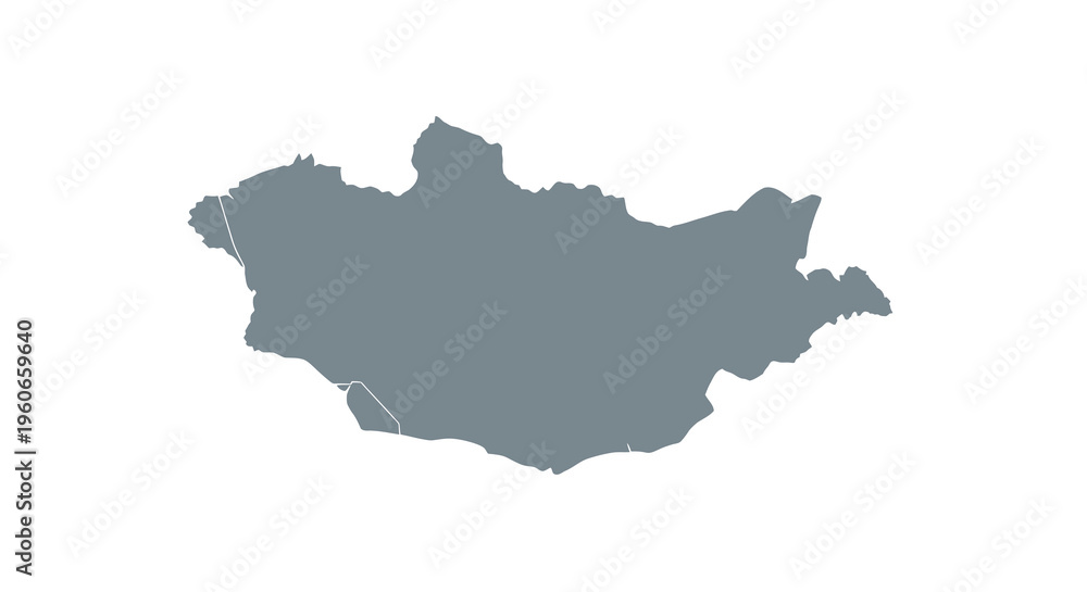 Fototapeta premium A grayscale silhouette map of mongolia showcasing its distinct geographical boundaries high quality professional detailed modern