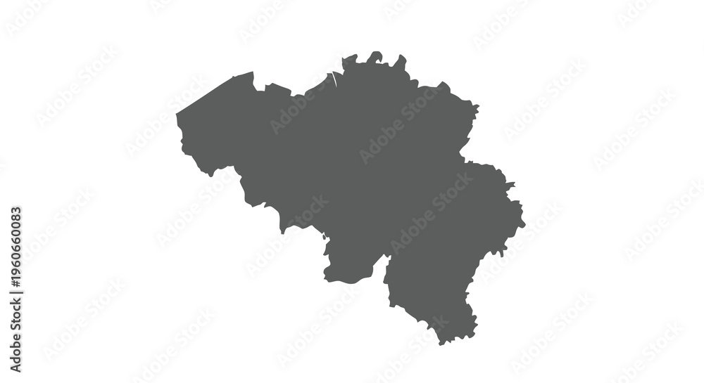 Obraz premium A stark black silhouette depicts the geographical shape of the country of belgium high quality professional