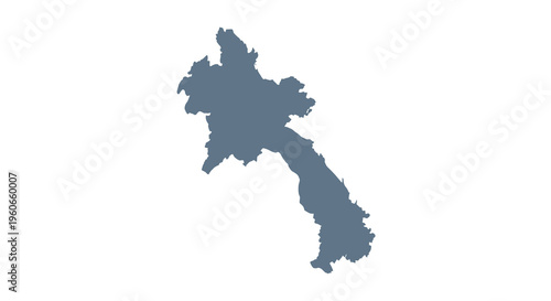 A simple blue silhouette map of laos showcasing its geographical outline and shape high quality professional