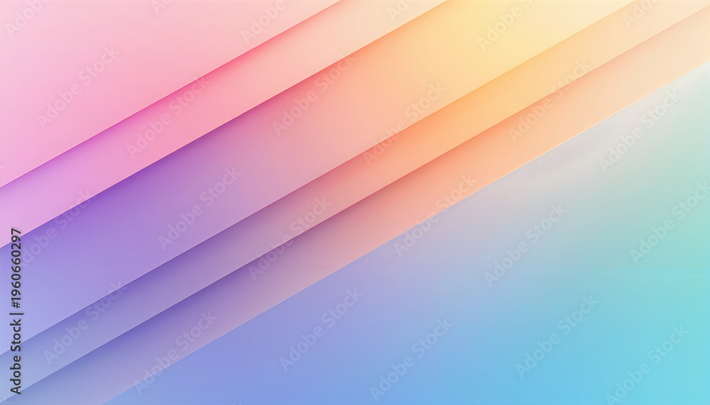 Obraz premium Soft Pastel Gradient Background with Diagonal Abstract Layers Minimal Design