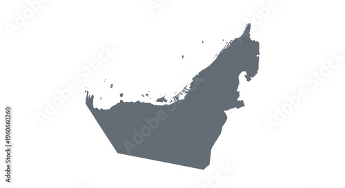 A dark silhouette depicts the geographical shape of the united arab emirates nation high quality professional