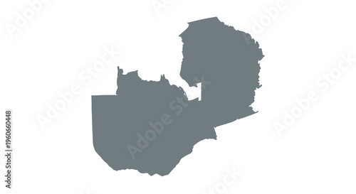 A dark gray silhouette depicting the geographical outline of the nation of malawi high quality professional