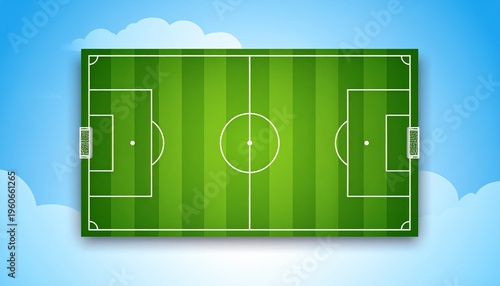 blank soccer field banner, vector style