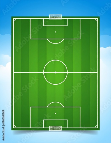 blank soccer field banner, vector style