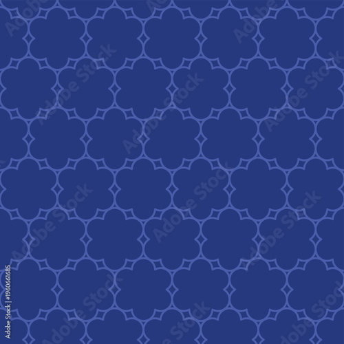 Navy Moroccan Geometric Trellis Pattern Background Seamless Quatrefoil Tile Design