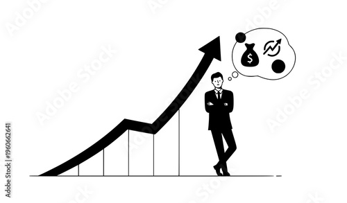 Financial advisor investment growth income success vector illustration