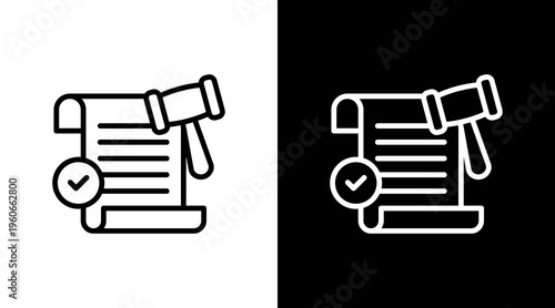 Lawsuit White Icon Set Design