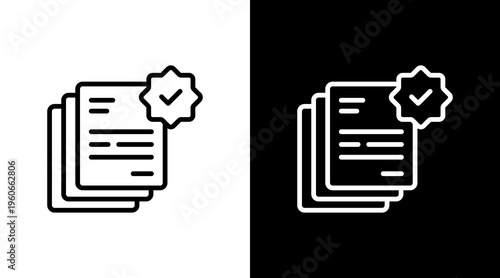 Legal Document White Icon Set Design