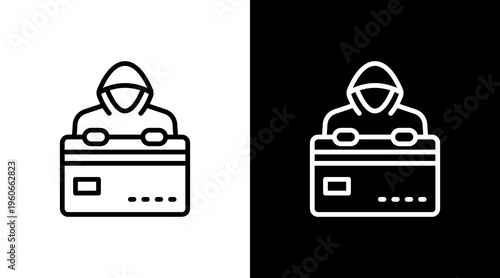 Credit Card Fraud White Icon Set Design