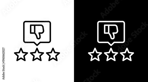 Negative Review White Icon Set Design