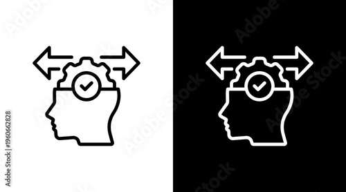 Strategic Decision White Icon Set Design