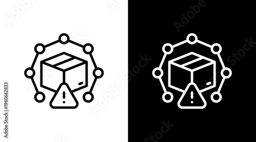 Supply Chain Disruption White Icon Set Design