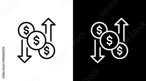Cash Flow Risk White Icon Set Design