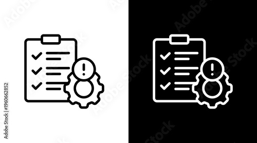 Project Risk White Icon Set Design