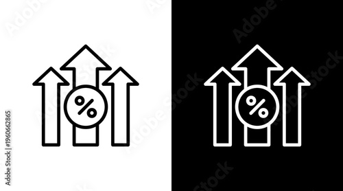 High Interest Rate White Icon Set Design