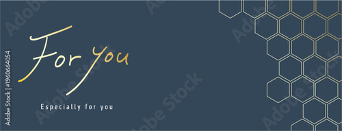 Modern dark banner with “For you” handwritten typography and geometric pattern