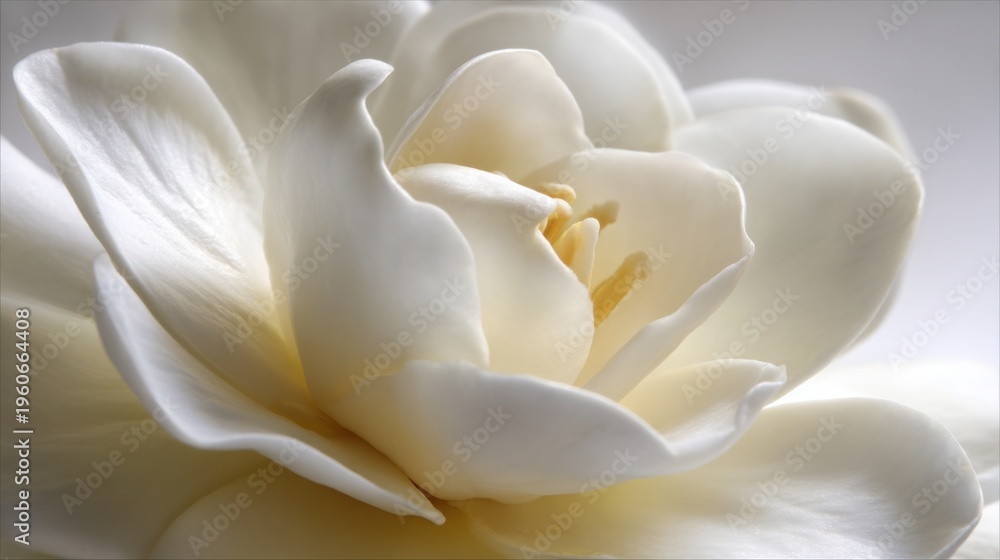 Fototapeta premium Elegant White Gardenia Flower with Waxy Fragrant Petals