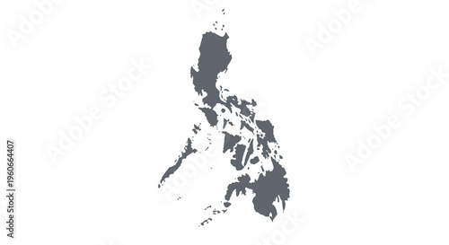 A dark silhouette outlines the archipelago nation of the philippines showcasing its island geography high quality