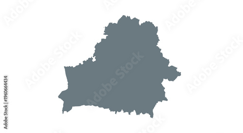 A simplified dark teal silhouette depicting the geographical shape of belarus high quality professional detailed modern