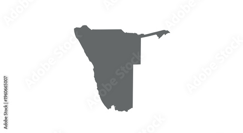 A stark black silhouette depicts the geographical outline of namibia africa high quality professional detailed modern
