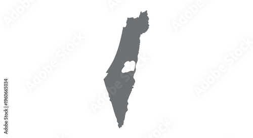 A stark silhouette depicts the geographical outline of israel against a white background high quality professional