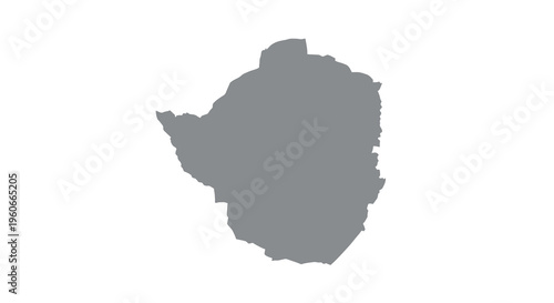 A grayscale outline depicting the geographical shape of zimbabwe africa high quality professional detailed modern elegant