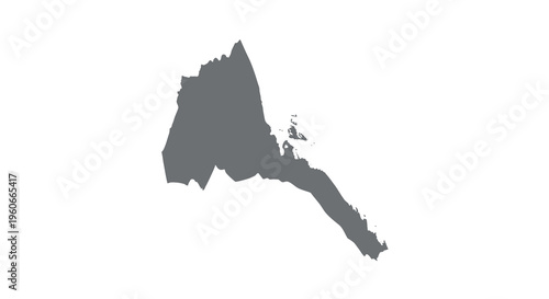 A stark black silhouette depicting the geographical shape of eritrea a country in africa high quality