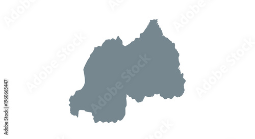A simplified grayscale outline depicting the geographical shape of the nation of rwanda high quality professional