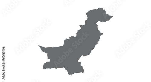 A stark silhouette depicts the geographical shape of pakistan a south asian nation high quality professional