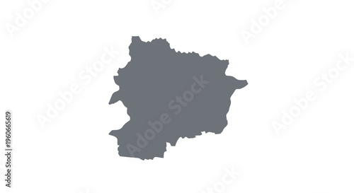 A dark grey simplified outline of the iberian peninsula resembling the shape of spain high quality