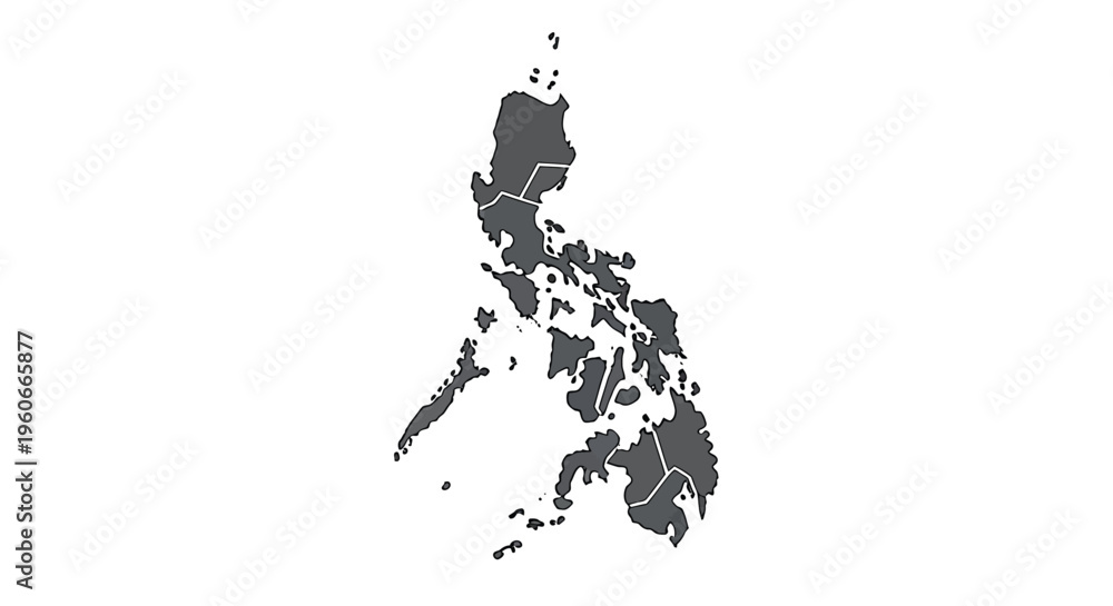 Obraz premium A grayscale map depicts the archipelago of the philippines showcasing its numerous islands high quality professional
