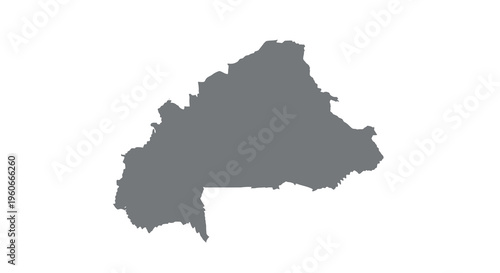 A dark silhouette outlines the geographical shape of burkina faso africa high quality professional detailed modern