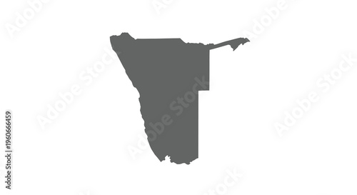 A stark silhouette of namibia showcasing its unique geographical shape on white high quality professional detailed, Eps 10