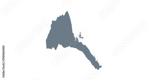 A minimalist dark blue silhouette depicting the geographical shape of eritrea on white high quality professional, Eps 10