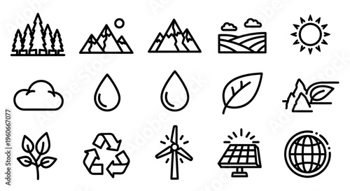 Eco friendly icons and symbols.